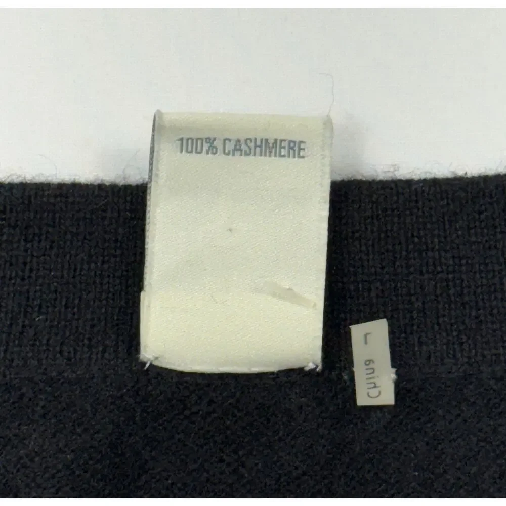 Kinross Cashmere Women's Black Knit 100% Cashmere Sweater Dress L (Retail $495) - Picture 4 of 10